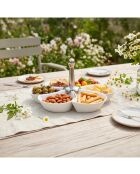 Set aus 6 Aperitifbechern mit weißen Blumen — 12x12x15,5 cm