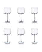 Lot de 6 verres à vin uni boule transparents - 490ml