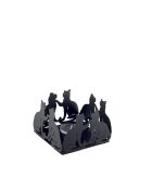 Bougeoir chat noir - 10x10x7cm
