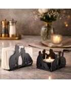 Bougeoir chat noir - 10x10x7cm