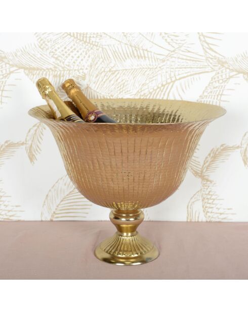 Coupe sur pied brillante dorée - 41x41x33.5cm