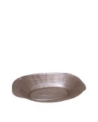 Plato ovalado beige iridiscente - 19x25x5 cm
