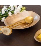 Plato ovalado beige iridiscente - 19x25x5 cm