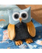 Coussin Chouette bambin en forme de hibou brodé - 30 x 22 x 10 cm.