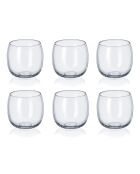 Lot de 6 verres à eau bas uni boule transparents - 485ml