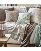 Plaid Dream of fur in pelliccia sintetica e velluto greige e tortora - 240 x 270 cm.