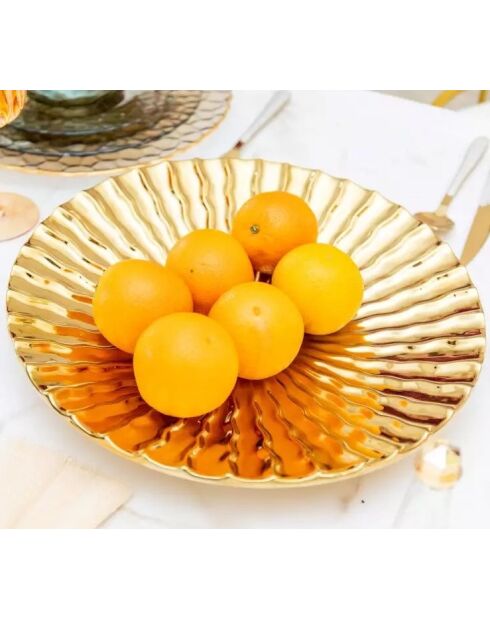 Coupe décorative dorée brillante - 36x36x5.5cm