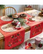 Lot de 2 sets de table Valse des souvenirs en coton déperlant - Ø 38 cm.