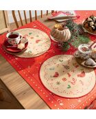 Lot de 2 sets de table Valse des souvenirs en coton déperlant - Ø 38 cm.