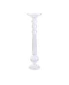 Bougeoir verre arrondi transparent - 8x8x60cm
