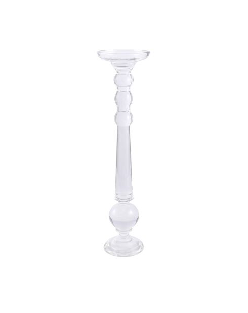 Bougeoir verre arrondi transparent - 8x8x60cm