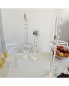 Bougeoir verre arrondi transparent - 8x8x60cm