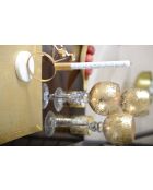 Bougeoir mat rond support marbre doré - 10x10x17cm