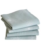 Tovagliolo da tavola Snow Melody su sfondo verde eucalipto, 43 x 43 cm