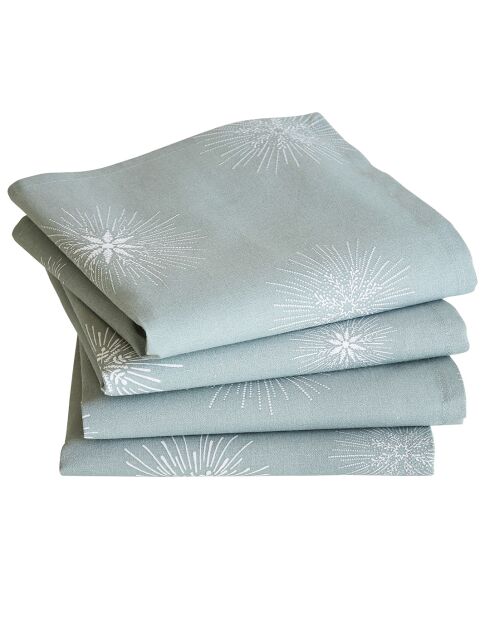 Tovagliolo da tavola Snow Melody su sfondo verde eucalipto, 43 x 43 cm