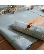 Tovagliolo da tavola Snow Melody su sfondo verde eucalipto, 43 x 43 cm