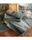 Tovagliolo da tavola Snow Melody su sfondo verde eucalipto, 43 x 43 cm