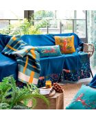 Marineblauwe katoenen banksprei Enchanted Fables - 240 x 350 cm.