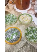 Set di 4 tazze verdi e arancioni - 12x12x1,6 cm