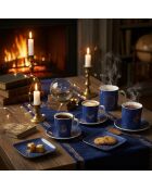 Set mit 4 blauen Astres-Bechern - 12x12x2 cm