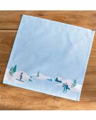 Set di 2 tovaglioli Les Skateurs su sfondo blu - 43 x 43 cm.