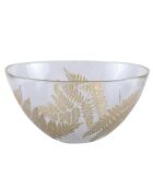 Transparente Salatschüssel mit goldenen Blättern - 30x30x15cm