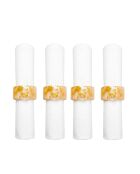 Lot de 4 ronds de serviettes en résine pailletée dorés/roses - 5.5x5.5x3 cm