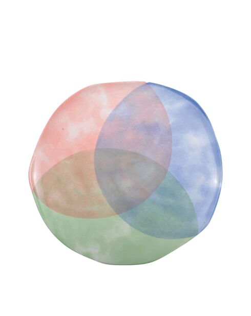 Assiette plate Paradise tricolore - 26.3x25.9x2.1cm