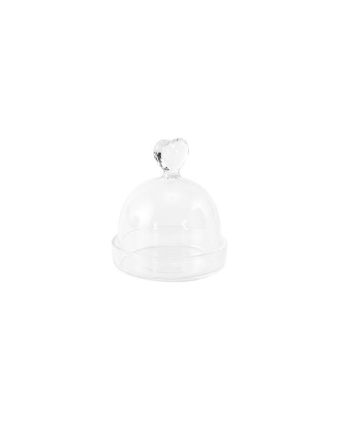 Lot de 6 cadeaux d'assiette coeurs transparents - 5.5x5.5x6.5 cm