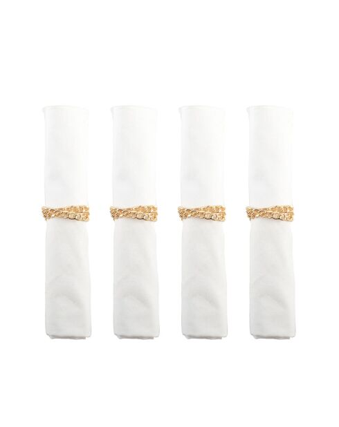 Lot de 4 ronds de serviettes chaînes dorés - 5x5x5 cm