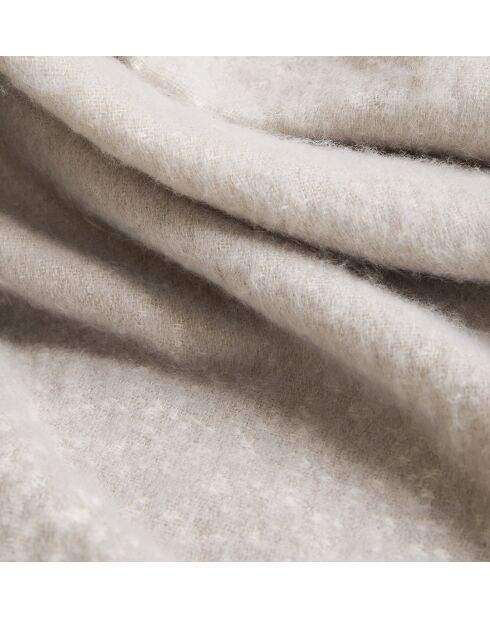 Plaid effet mohair gris et écru - 130 x 170 cm.