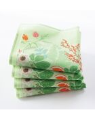 Set di 2 tovaglioli Jardins de Sartène su sfondo verde, 43 x 43 cm.