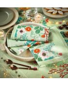 Set di 2 tovaglioli Jardins de Sartène su sfondo verde, 43 x 43 cm.