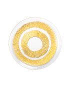 Assiette plate en verre soleil dorée - 28x28x2.5cm