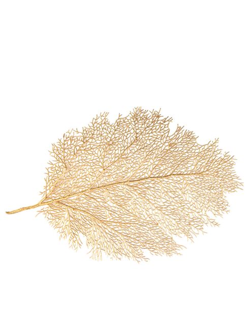 Dessous d'assiette feuille dorée - 57x40x1cm