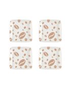Lot de 4 coupelles grain de café beiges - 12x12x2 cm