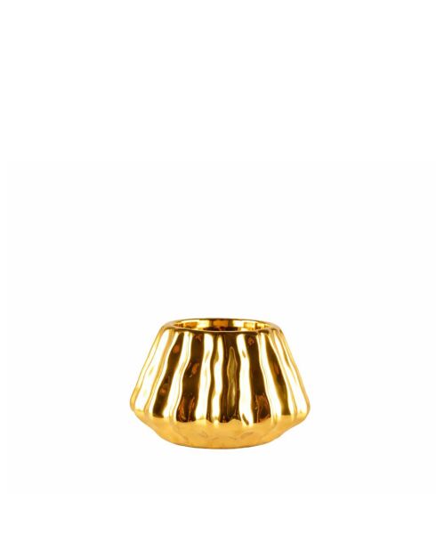 Bougeoir doré brillant - 9.5x9.5x6cm