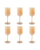 Set de 6 copas de vino doradas - 8x8x21,3 cm