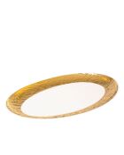 Plat ovale blanc et doré - 36.5x23x4cm