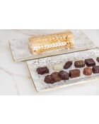 Lot de 2 plateaux blancs design abstrait - 32.5x15.5x2.5 cm
