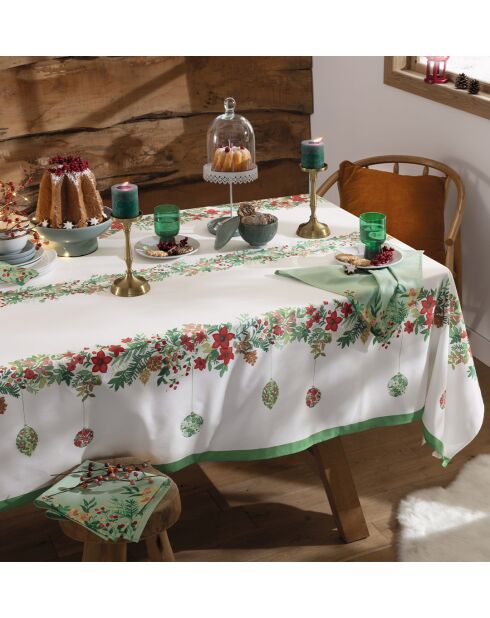 Nappe rectangulaire Couleurs de l’hiver à motifs imprimés multicolore - 150 x 300 cm.