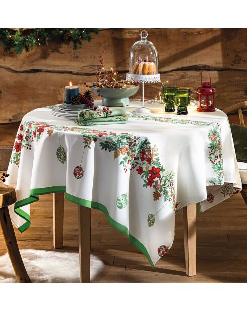 Nappe rectangulaire Couleurs de l’hiver à motifs imprimés multicolore - 150 x 300 cm.