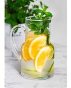 Pichet en verre 1.2l transparent - 10x10x21cm