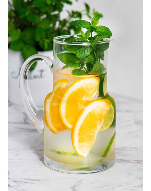 Pichet en verre 1.2l transparent - 10x10x21cm