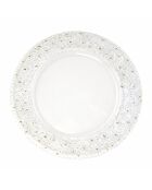 Dessous d'assiette transparent avec paillettes dorées - 33x33x2cm