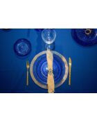 Dessous d'assiette transparent avec paillettes dorées - 33x33x2cm