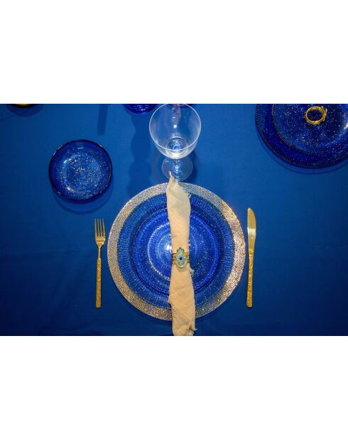 Dessous d'assiette transparent avec paillettes dorées - 33x33x2cm