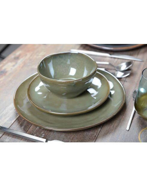 Assiette plate kaki - 28.5x21.5x2.9cm