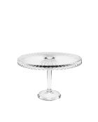 Plat à tarte sur pied en verre grand modèle transparent - 32x32x21cm