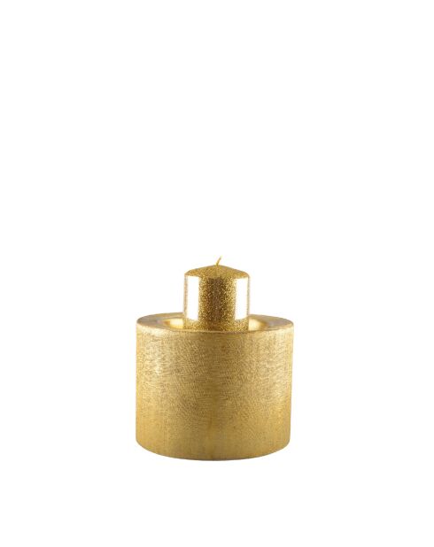 Bougeoir métal doré - 16.5x16.5x11.5cm